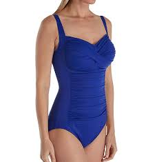 Trimshaper Solids Averi Shirred Slimming One Piece Swimsuit