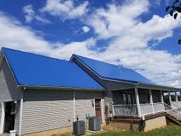 The metal roofing color chosen should. Beautiful Regal Blue Metal Roof Installation In Eastview Ky