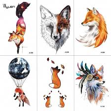 Watercolor Fox Temporary Tattoo Disegno Volpe Volpe Ad Acquerello Dipinti Di Animali