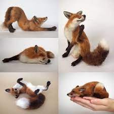 Needle Felted Fox Sculptures Felt Animals Needle Felted Fox Felt Fox