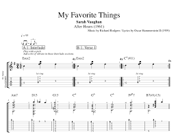My Favorite Things Sarah Vaughan Guitar Bass Tabs Sheet Music Chords Score Play Like The Greats Com