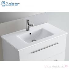 Notre meuble de salle de bain kora 124 cm vasque à droite a été spécialement conçue pour les espaces réduits, permettant de réunir votre meuble meuble de salle de bain sous vasque/lavabo en bois mdf blanc comprenant 2 portes et 2 étagères à l'intérieur. Vasque Iberia 910 Pour Meuble De Salle De Bain Salgar 19358
