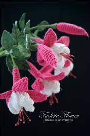 Crochet Flower Pattern Fuchsia Flower Crochet Pattern Crochet Chart 3d Crochet Crochet Flower Patterns Fuchsia Flower Crochet Flowers