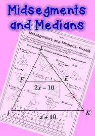 Midsegments And Medians Of Triangles Midsegment Theorem And Median Theorem Practice Triangle Worksheet Word Problem Worksheets Congruent Triangles Worksheet