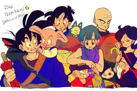 Lunch Master Roshi Chiaotzu Tien Bulma Krillin Yamcha Puar Oolong And Goku Anime Dragon Ball Dragon Ball Dragon Ball Super