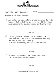 Collection of 8th grade algebra worksheets on varied topics. 43 Extraordinary Math Word Problems Worksheets Free Samsfriedchickenanddonuts
