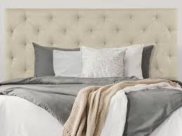 Tête de lit capitonnée 160 cm cocoon noir : Tete De Lit Vintage Capitonnee En Tissu Beige 160cm Nadra