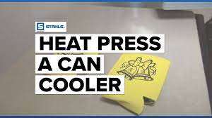 How To Heat Press A Can Cooler Youtube