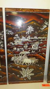 Asian figure carved wood wall art panels. 4 Oriental Wall Panels Asian Scenes W Mother Of Pearl Inlays Oahu Auctions