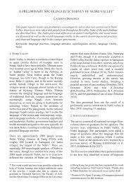 Pdf A Preliminary Sociolinguistic Survey Of Nubri Valley