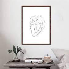 Embrace Line Art Couple Print Abstract Relationship Wall Decor Minimalist Art Modern Room Decor Lovers Printable Wall Art Love Drawing In 2021 Minimalist Art Modern Room Decor Line Art