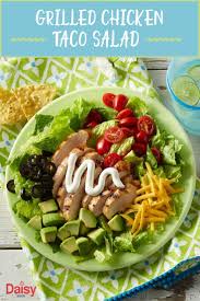 Grilled Chicken Taco Salad Recipe With Sour Cream Daisy Brand Recipe Grilled Chicken Taco Salad Recipes Healthy Recipes