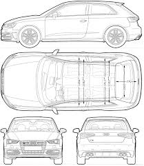 Download Car Blueprint Of Audi S3 Paper Model Car Blueprints Audi A3 Sportback