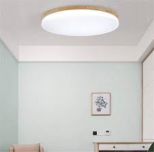 Sjun Deckenleuchte Holz Wohnzimmer Lampe Rund Flach Wohnzimmerlampe Holzlampe Eiche Deckenlampe Schlaf Wohnzimmerlampe Holz Wohnzimmer Deckenlampe Schlafzimmer