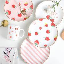 Kids plate glass and bowl set(3pieces), kids plate, kids bowl, kids mug, ceramic, kids dinnerware, baby gift, kids gift, baby plate sernabakeryshop 5 out of 5 stars (3) $ 19.90. Bone China Dinner Plate Strawberry Pattern Household Cute Plate Tableware Set Dinnerware Dinnerwareset D Cute Plates Pottery Painting Designs Tableware Set
