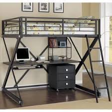 The desk underneath can be used as a workspace as a computer can be placed on the desk. Full Metal Loft Bed With Desk Nebraska Furniture Mart Loft Bunk Beds Bunk Bed With Desk Bunk Beds With Stairs