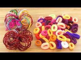 Hair Rubber Bands Old Bangles Crafts For Beautiful Home Deco Diy Art And Craft Diy Home Deco Youtube Diy Arts And Crafts Rubber Band Crafts Diy Art