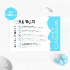 Rodan And Fields Australia Referral Program Rodan Fields Etsy Rodan And Fields Referrals Punch Cards