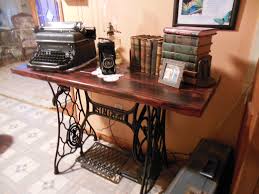 Table I Made With Old Singer Sewing Machine Stand Singer Sewing Tables Sewing Table Sewing Table Repurpose