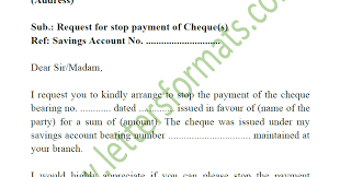 Compare all banks personal loan interest rates in surat. Cheque Stop Payment Letter Format For Bank Sample
