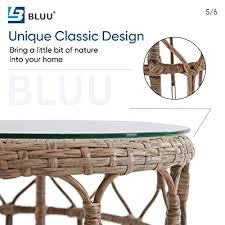 Create your dream outdoor living space with patio furniture sets, outdoor dining sets, umbrellas, fire tables, and more! Buy Bluu 3 Piece Aluminum Classic Patio Furniture Wicker Conversation Bistro Set With Cushions Glass Coffee Table Water Rust Aging Resistant Set Online In Germany B091f13g2z