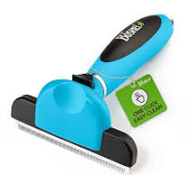 BOSHEL Ergonomic Grooming Brush for Dogs & Cats - Reduces Shedding - Easy  Clean Anti-Slip Handle - Deshedding Tool