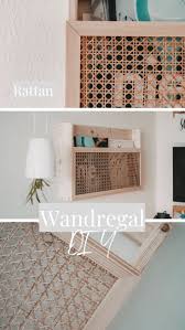 Wandregal Diy Selber Bauen Aus Rattan Retro Look In 2020 Wandregale Selber Bauen Diy Wandregal Wandregal