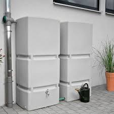 Regentonne Eckig Jumbo 800 Liter Grau Regenwassertonne Regentonne Eckig Regentonne