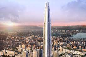Due to airspace regulations, it has been redesigned so its height does not exceed 500 metres (1,600 ft) above sea level. Wuhan Greenland Center Architect Magazine