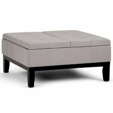 Why have one ottoman when you can have three! Simpli Home Dover Square Coffee Table Ottoman With Split Lift Up Lid Cloud Grey For Sale Online Ebay