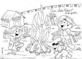 Imprima o desenho de festa junina para colorir com a magali comendo sua pipoca e coloque as crianças para se divertirem pintando! Pin Em Lugares