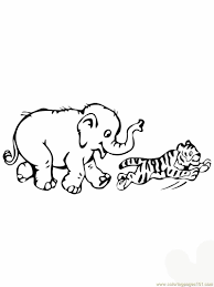 Free a4 printable baby cow coloring pages. Tiger Cub Plays With Baby Elephant Coloring Page For Kids Free Tiger Printable Coloring Pages Online For Kids Coloringpages101 Com Coloring Pages For Kids