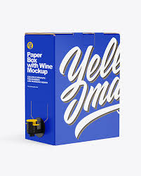 Download Matte Paper Box With Wine Mockup In Box Mockups On Yellow Images Object Mockups PSD Mockup Templates
