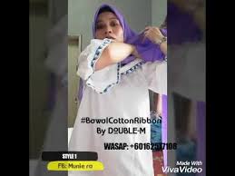 Masa nak tukar tudung dalam kereta, saya baru perasan tudung yang saya ambil tadi tak masuk dalam beg. Tutorial 5 Styles Bawal Cotton Ribbon Ikat Tepi Viral Youtube
