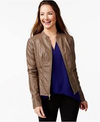 Alfani Petite Faux Leather Motorcycle Jacket Only At Macy S Jackets Blazer Blazer Jackets For Women Faux Leather Bomber Jacket Brown Leather Bomber Jacket