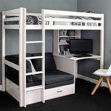 With a neutral finish, this bed is made from engineered wood and features a built in desk (chair not included) to create an ideal homework and art station for your little one. 39 Amazing Bunk Beds With Desk Design Ideas Tips Choosing Bunk Beds With Desks 38 Girls Loft Bed Loft Beds For Teens Cool Bunk Beds