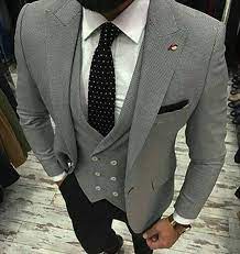 Grey suit jacket with black pants. The Drop Bespoke Suits Made For You Grey Jacket And Waistcoat With Black Trousers