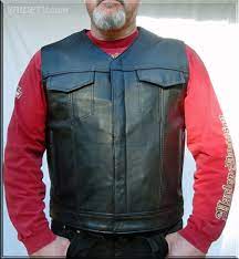 Sons Of Anarchy Style V Neck Leather Vest From Fox Creek Leather