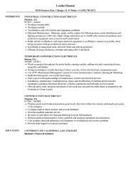 construction electrician resume samples