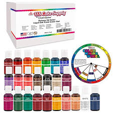 24 Color Cake Food Coloring Liqua Gel Decorating Baking Primary Secondary Colors Deluxe Set Us Cake Supply 0 75 Fl Oz 20ml Bottles Made In