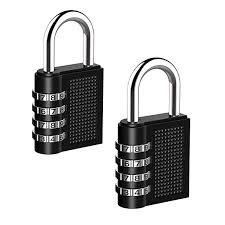 Tontec 2 Pack Combination Lock 4 Digit Padlock For Luggage Locks School Gym Locker Filing Cabinets Toolbox Case Black Rev Combination Locks Luggage Locks Lock