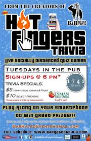 hot fingers bar rated trivia @ 1741 pub