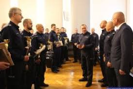 Przewodniczący Piotr Malon na odprawie kadry kierowniczej dolnośląskiej  Policji