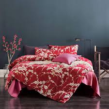 Shop for cherry blossom at bed bath & beyond. Amazon Com Japanese Oriental Style Cherry Red Blossom Floral Branches Print Duvet Quilt Cover 300tc Cotton Bedding 3 Piece Set King Home Kitchen