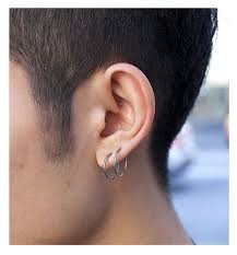 Fashion Mens Earrings Unisex Hoop Earrings Black Hoops For Etsy Guys Ear Piercings Men Earrings Mens Earrings Hoop