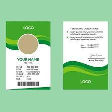 Green Official Id Card Template Id Card Template Employee Id Card Card Template