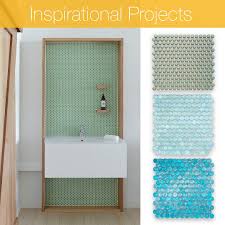 Glass Tiles For Backsplash Pool And Bath Blue Penny Tile Penny Round Tiles Penny Tile Backsplash