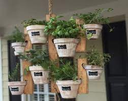 Hanging Herb Garden Etsy Hanging Herbs Herb Planters Vertical Herb Garden