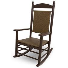 Polywood Jefferson Recycled Plastic Rocking Chair With Woven Seat And Back Plastic Rocking Chair Outdoor Rocking Chairs Patio Rocking Chairs