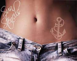 Sun Tan Tattoo Anchor Design Tanning Sticker Temporary White Tattoo Sun Stencil Tattoo Tanning Bed Sticker Tan Tattoo Spray Tan Business Tanning Stickers